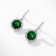 Earrings with rhinestones Xuping Circle, white-green color in silver