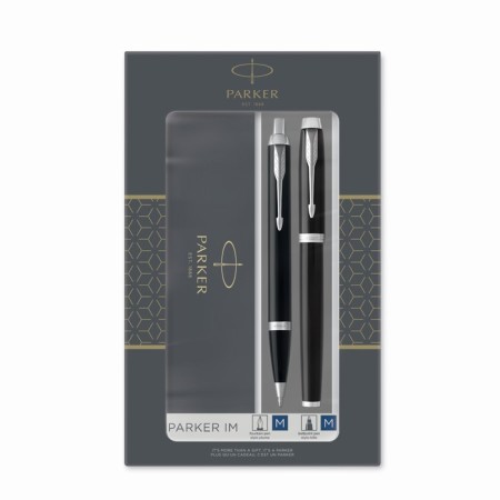 Set Parker IM Core FK221 Black CT, feathery handle, ballpoint handle, gift box, in a gift bag-2