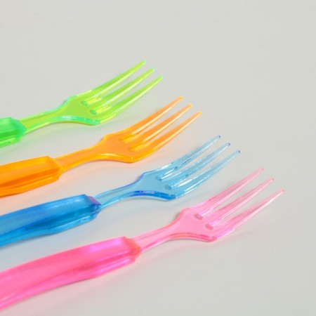 Plastic forks, set 12 pcs., Mix colors-1