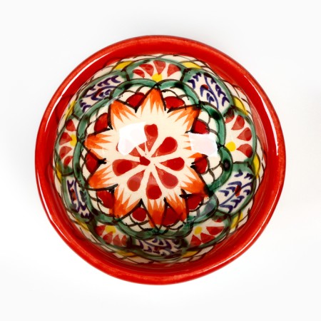 PIALA RISHTAN CIRAMICA "Patterns", 8.5 cm, small cognac, red, mix-1