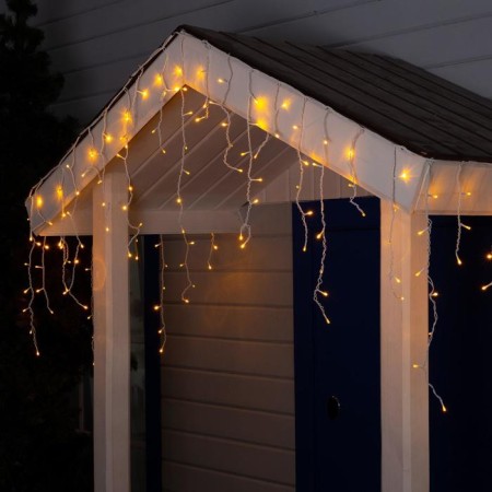 Garland "fringe" 4 × 0.6 m, IP44, white thread, 180 LED, yellow glow, 8 modes, 220 V