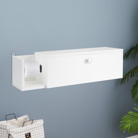 Bathroom cabinet white with a paper holder, 21 x 20 x 70 cm