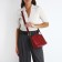 Cross-Bodi bag with zipper, burgundy color