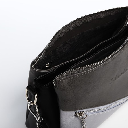 Bag Cross-Bodi with a zipper, gray color-5