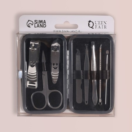 Manicure set "Style", 8 items, in case, black color-6