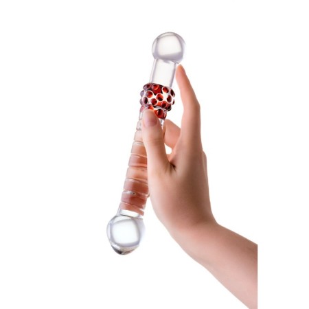 Sexus Glass bilateral phallimitator, glass, transparent, 22 cm-3