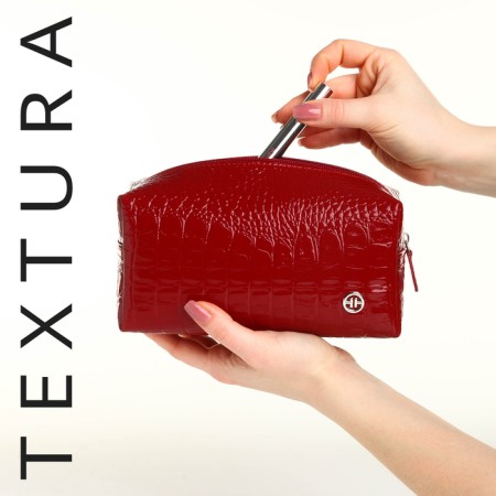Lightning cosmetic bag, Textura, red color