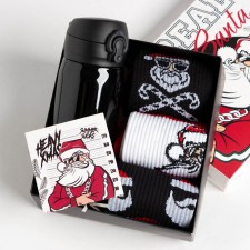 New Year's gift set of thermos and socks KAFTAN REAL SANTA, RR 41-44 (27-29 cm)