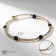 Bracelet with rhinestones "Noel" cubes, white-black color in gold