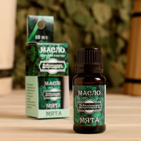 Essential oil "Mint" in a box with a suspension of 15 ml "Dobroparov"