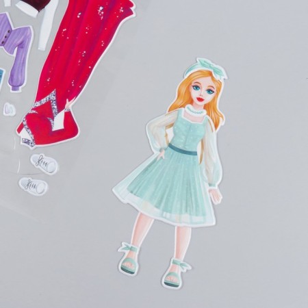 Plastic sticker "Dress the doll. Everyday and evening" 15x20 cm-2