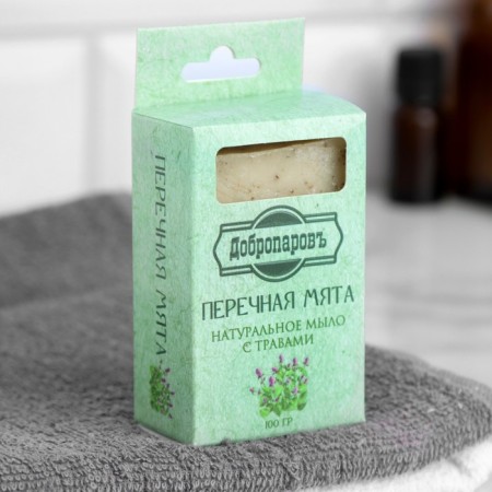 Natural soap with herbs in the box "peppermint" 100 g of Dobroparov-1