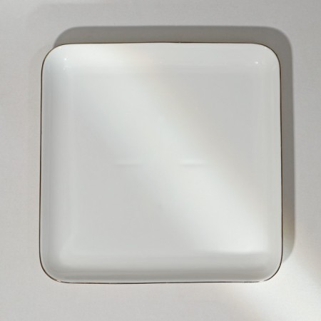 Porcelain square “Golden Line”, 21.5 × 3.5 cm, white color-1