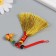 Suspension Textile "Golden broom with a pumpkin gallop. Hieroglyph - happiness" 14.5 cm