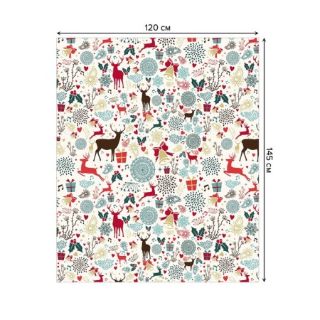 The tablecloth “New Year's deer”, rectangular, Saten, size 120x145 cm-1