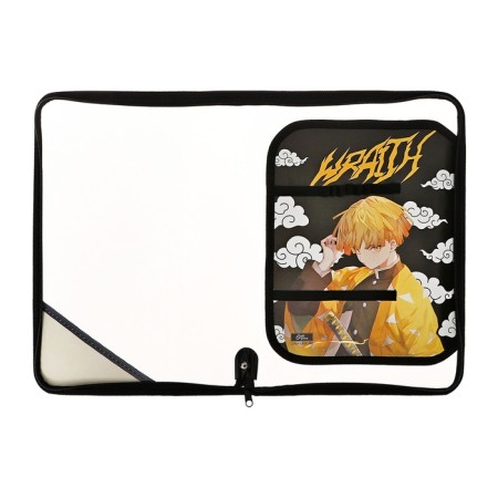 A4 labor folder, plastic, lightning around, folding bar, with a filling of 10 items, calligrata, PTR-1, "anime blade"-3
