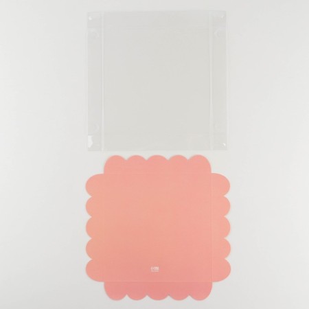 Cookie box, confectionery packaging with PVC lid, “eat me and smile”, 18 x 18 x 3 cm-5