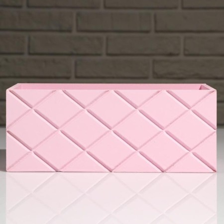 Wooden Kashpo "Hellas Big, Glass", Pink, 25 × 12.5 × 10 cm-3