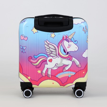 Small suitcase 20 "On a zipper, code castle, pink color-3