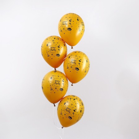 Shar Latex 12 "" Funny Party ", pastel, set of 5 pcs., Color yellow-2
