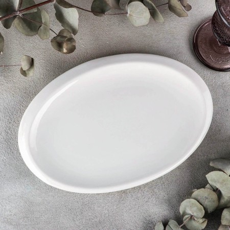 Oval porcelain oval wilmax teona, 25.5 × 17 cm, white color-1