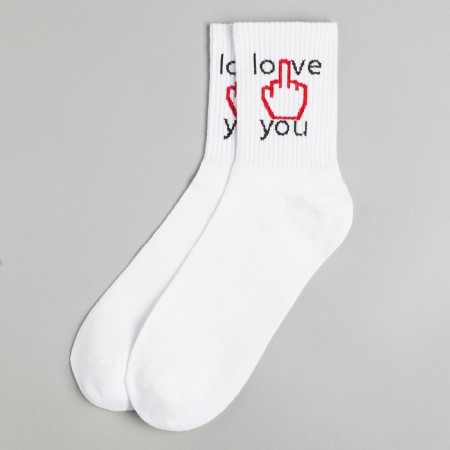 Male socks "Love You" p. 41-44 (27-29 cm), white-1