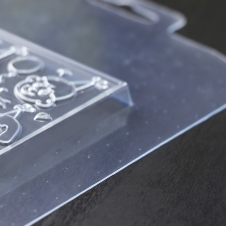 Chocolate form "Happy Birthday", 10 × 10 × 0.5 cm, transparent color-1