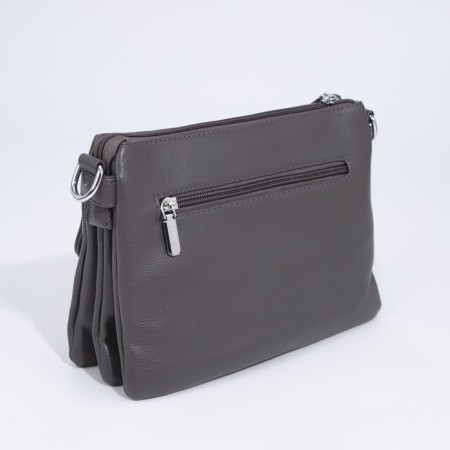 Bag Cross-Bodi with a zipper, gray color-1