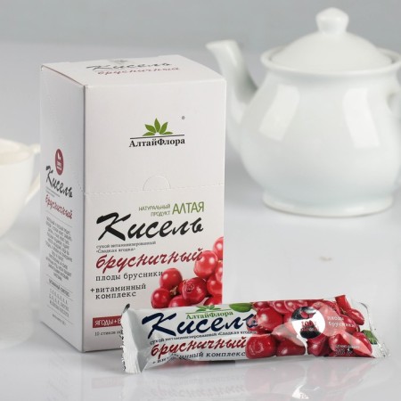Kisel dry vitaminized "Altaiflora" in sticks, lingonberry, 20 g