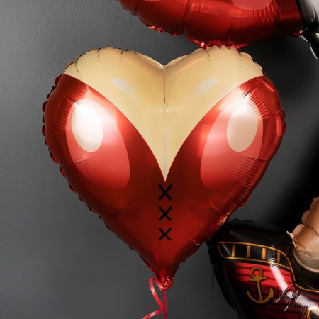 Foil ball "Madame Si", heart, red, 18 "-1