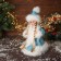 Snow Maiden "in a fluffy fur coat, with a flashlight" moves, with a backlight, 30x18 cm, blue