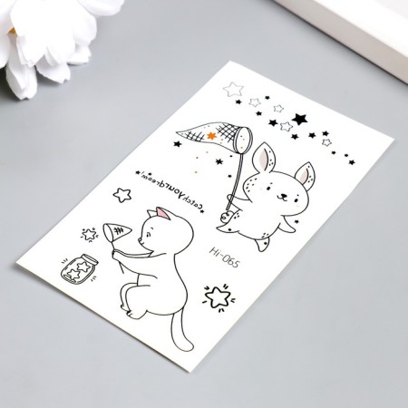 Tattoo on the body phosphorus "Bunny/kitten" mix 6x10.5 cm-2