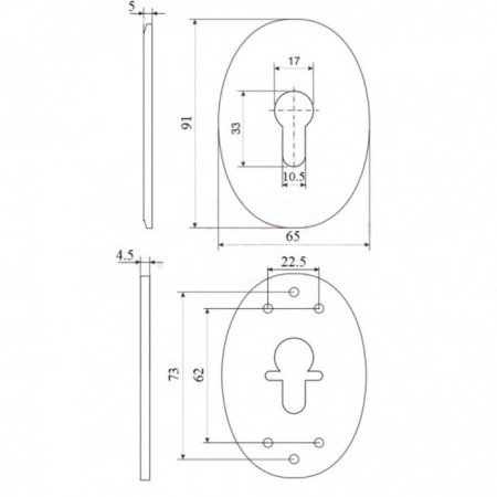 Decorative lining for the ESC 473 (90x65) CP, color chrome-1