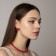 Earrings with rhinestones "Role" lips, red color