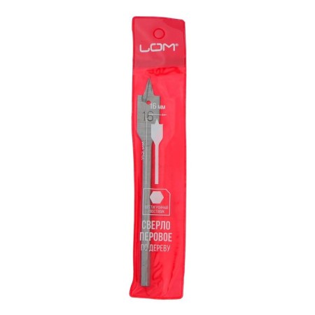 Drill on wooder scrap, hexagonal shank, 16 x 152 mm-1