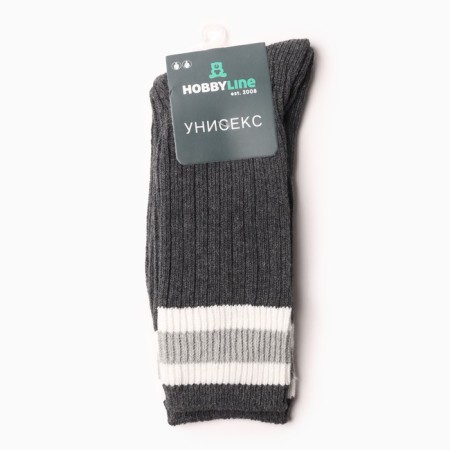 Women's socks "Hobby Line", dark gray color, size 36-40-2