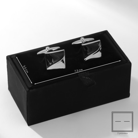 Leather case for cufflinks "Classic", black color-2
