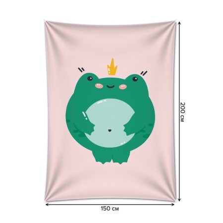 Decorative panel with photo printing "Satisfied frog", vertical, size 150x200 cm-1
