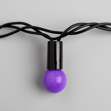 Garland “thread” 10 m with nozzles “balls 1.5 cm”, IP44, dark thread, 100 LED, purple purple, 8 modes, 220 V-5