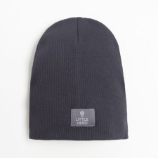 Two-layer children's hat, dark gray color, size 50-54
