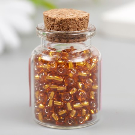 6/0 round beads in the bottle "Bronze-brown" transparent-color 20 g-1