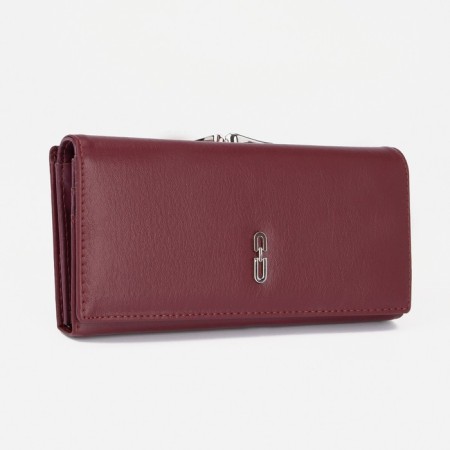 Women's wallet on magnets, burgundy color