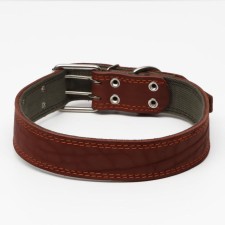 Collar combined leather/tarpaulin, 83 x 4.5 cm, Osh 50-70 cm, brown