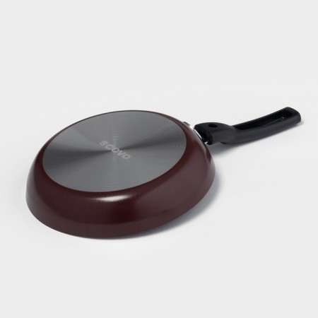 Alpha pan, d = 20 cm, removable handle, glass cover, anti -stick coating, burgundy color-3