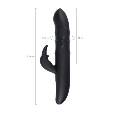 Unrealistic vibrator Waname D-Splash Hail, silicone, black color, 23.8 cm-4