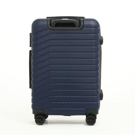 Middle suitcase 22 "On a zipper, code castle, 4 wheels, blue color-2