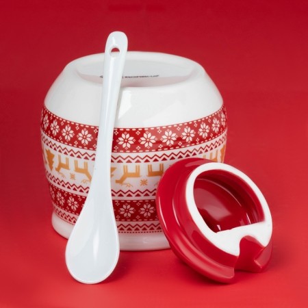 Sugar of the New Year's share "Finnish forest", 350 ml, ceramics, white color-2