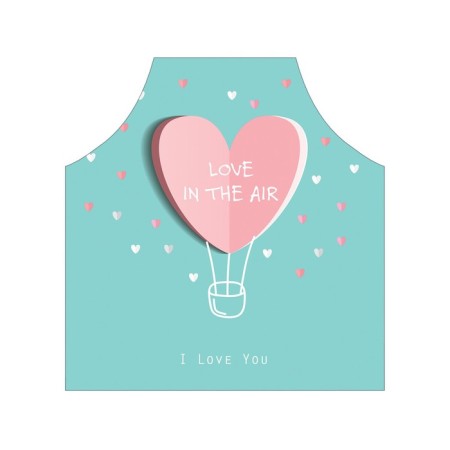 Apron of a kitchen with a photo print "Love in the air", adjustable, size OS-2