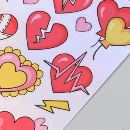 Holographic stickers (stickers) "hearts" 10x15 cm, 5-218-1