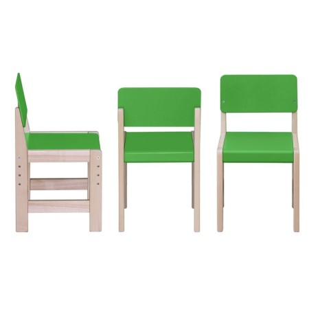Stool adjustable birch "cornflower", green color-2